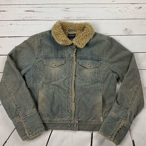 Vintage American Eagle Sherpa Corduroy Jean Jacket